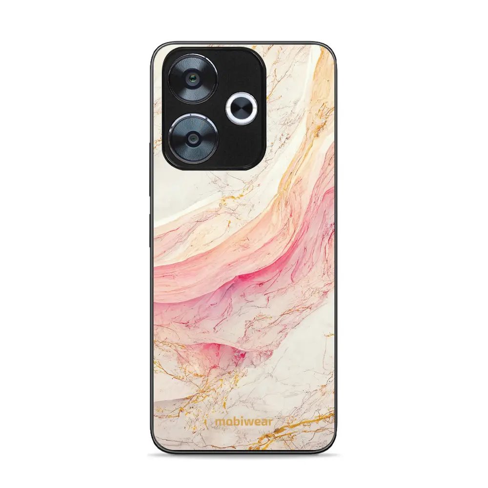 Lesklý kryt Mobiwear Glossy - Xiaomi Redmi 13 - G027G - Růžový a zlatavý mramor