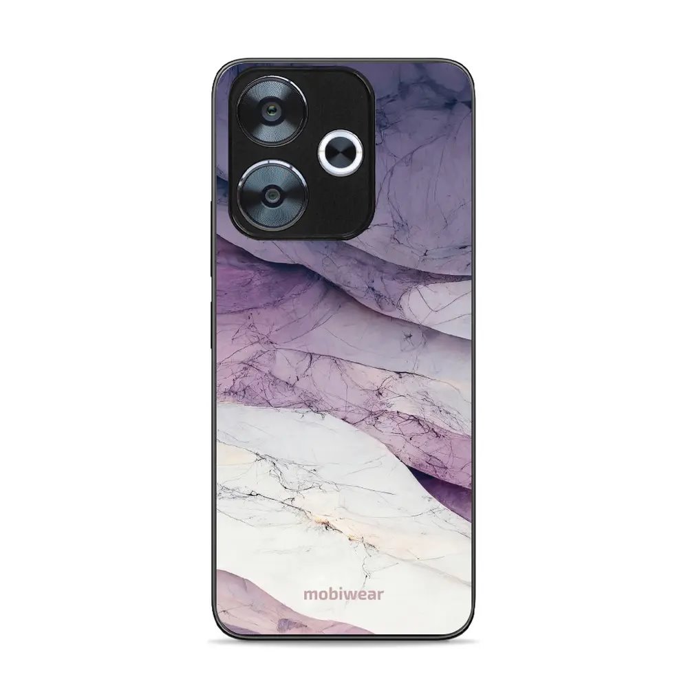 Lesklý kryt Mobiwear Glossy - Xiaomi Redmi 13 - G028G - Bílý a fialový mramor