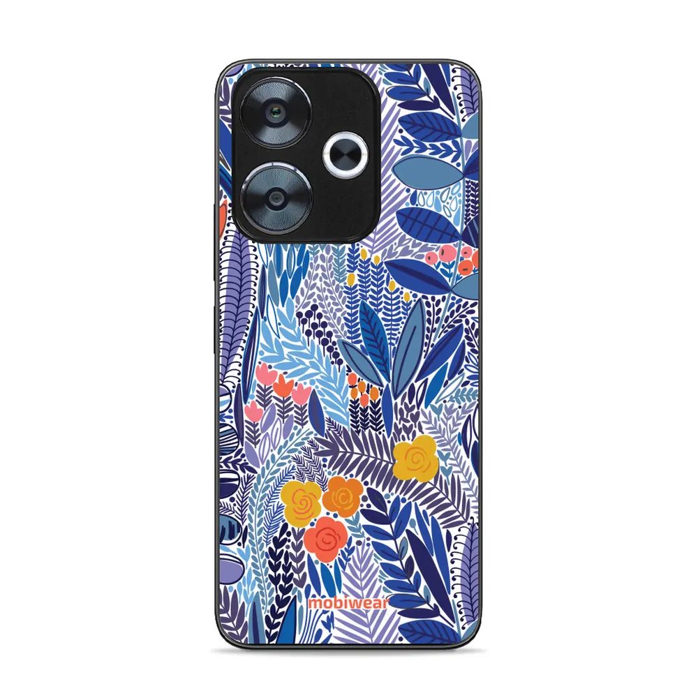 Lesklý kryt Mobiwear Glossy - Xiaomi Redmi 13 - G037G - Modrá květena