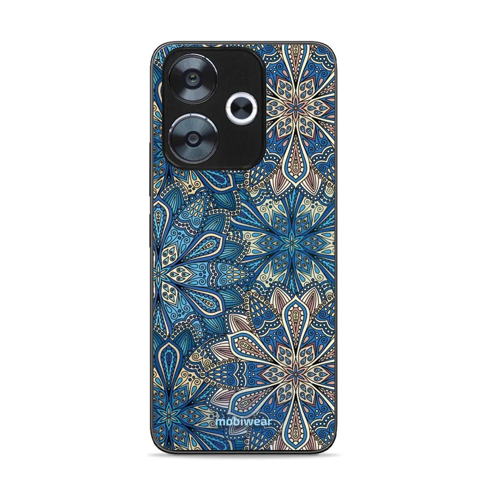 Lesklý kryt Mobiwear Glossy - Xiaomi Redmi 13 - G038G - Modré mandala květy