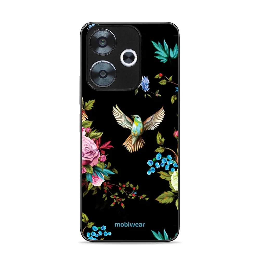 Lesklý kryt Mobiwear Glossy - Xiaomi Redmi 13 - G041G - Ptáček a květy