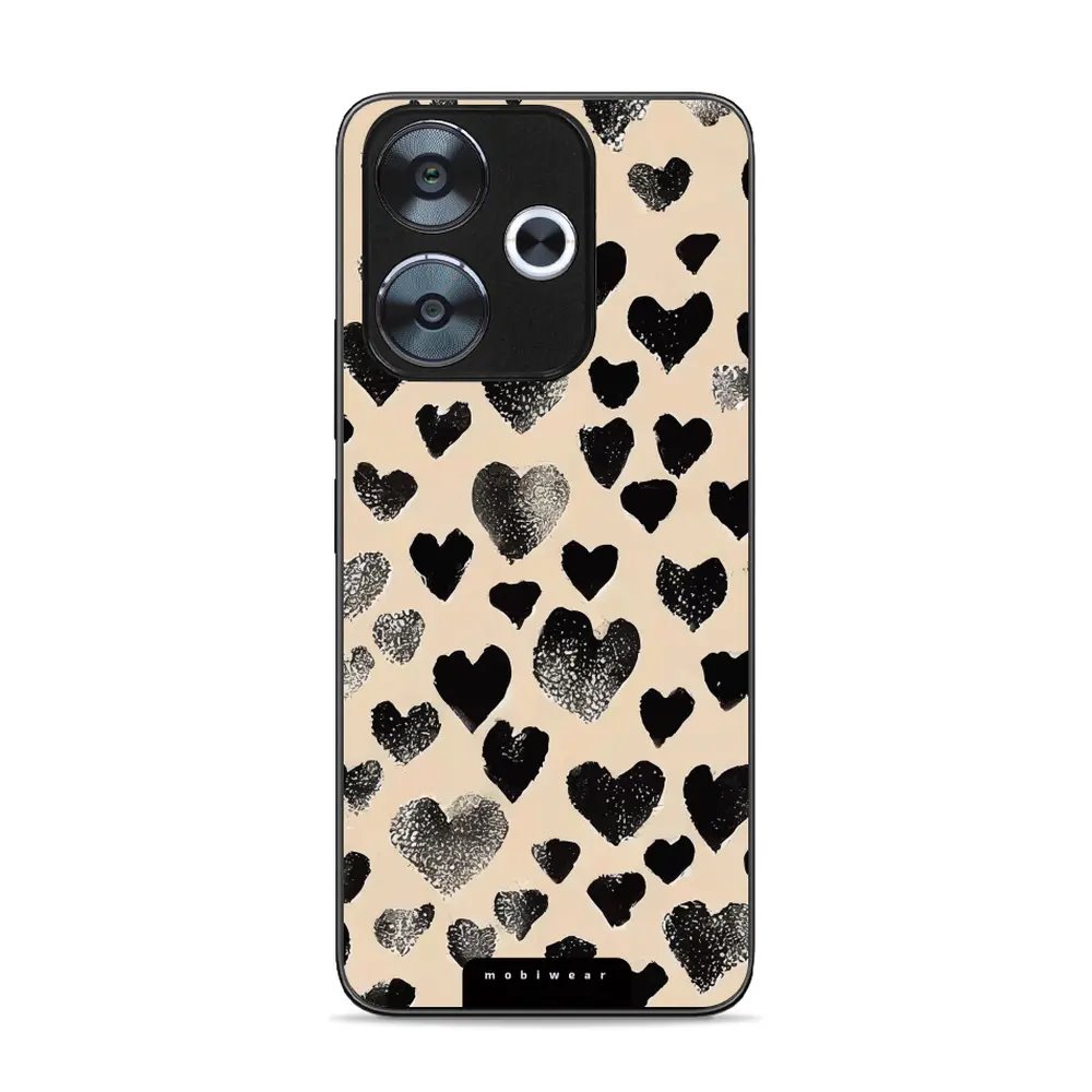 Lesklý kryt Mobiwear Glossy - Xiaomi Redmi 13 - GA51G Černá srdíčka
