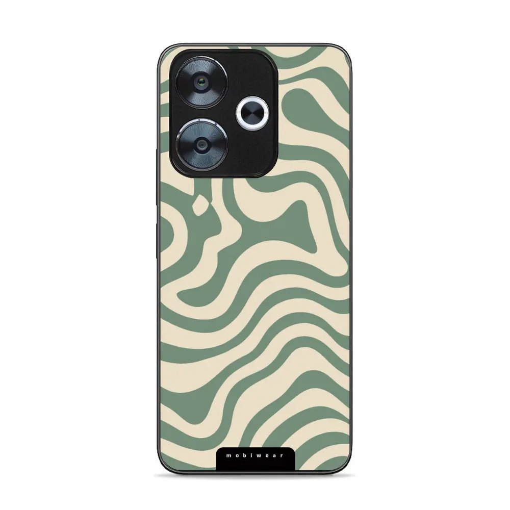 Lesklý kryt Mobiwear Glossy - Xiaomi Redmi 13 - GA57G Zelené a béžové zkrouceniny