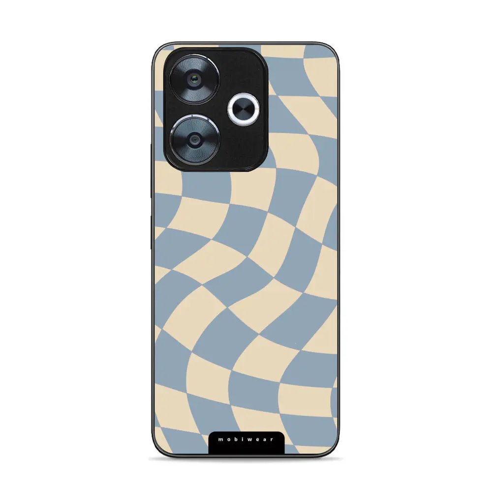 Lesklý kryt Mobiwear Glossy - Xiaomi Redmi 13 - GA59G Modrá a béžová šachovnice