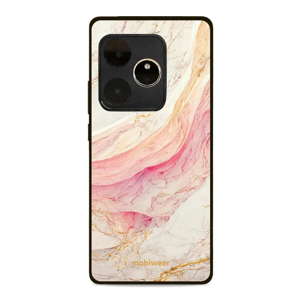 Lesklý kryt Mobiwear Glossy - Realme GT 6 5G - G027G - Růžový a zlatavý mramor