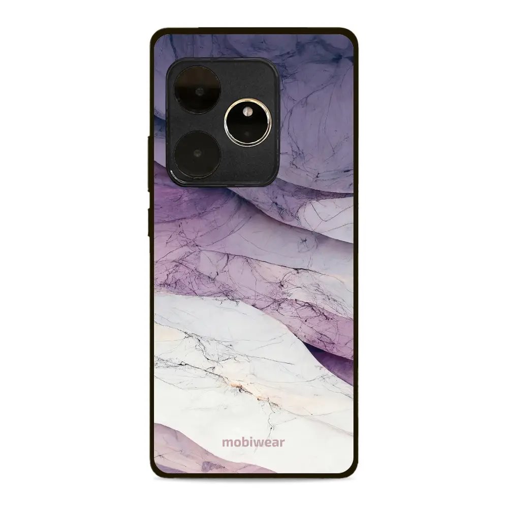 Lesklý kryt Mobiwear Glossy - Realme GT 6 5G - G028G - Bílý a fialový mramor