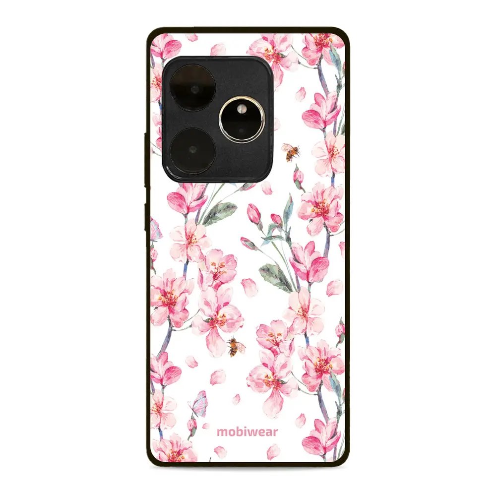 Lesklý kryt Mobiwear Glossy - Realme GT 6 5G - G033G - Růžové květy