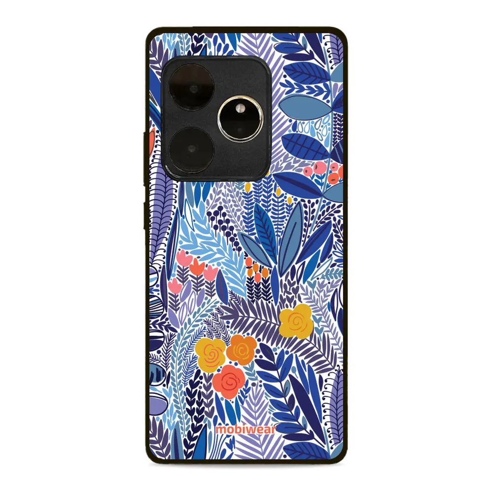 Lesklý kryt Mobiwear Glossy - Realme GT 6 5G - G037G - Modrá květena