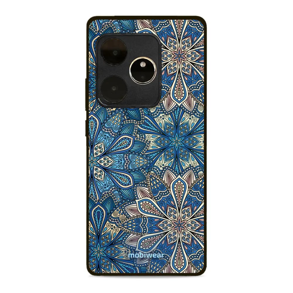 Lesklý kryt Mobiwear Glossy - Realme GT 6 5G - G038G - Modré mandala květy
