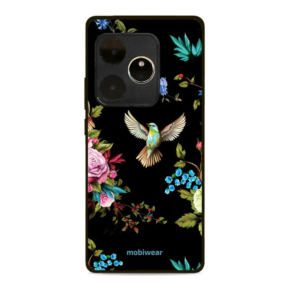 Lesklý kryt Mobiwear Glossy - Realme GT 6 5G - G041G - Ptáček a květy