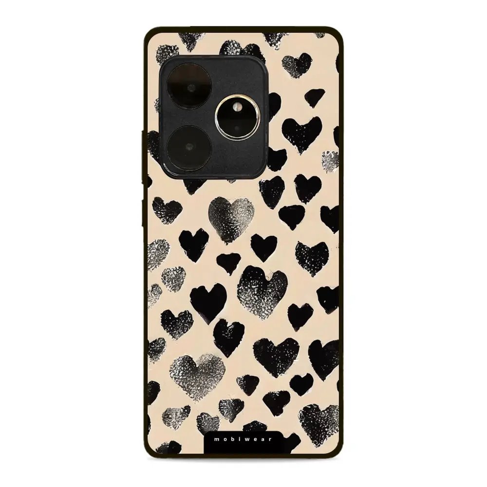 Lesklý kryt Mobiwear Glossy - Realme GT 6 5G - GA51G Černá srdíčka