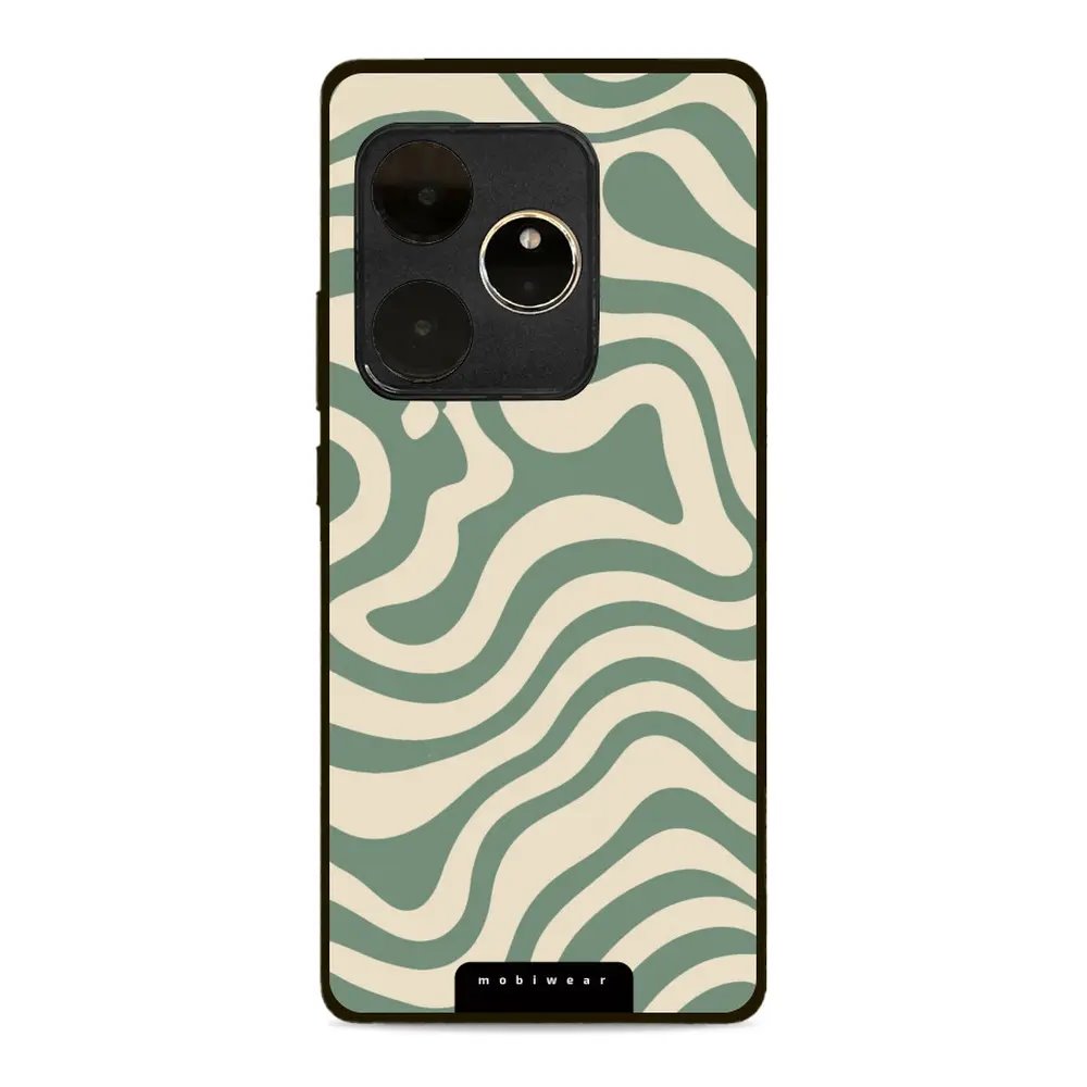 Lesklý kryt Mobiwear Glossy - Realme GT 6 5G - GA57G Zelené a béžové zkrouceniny
