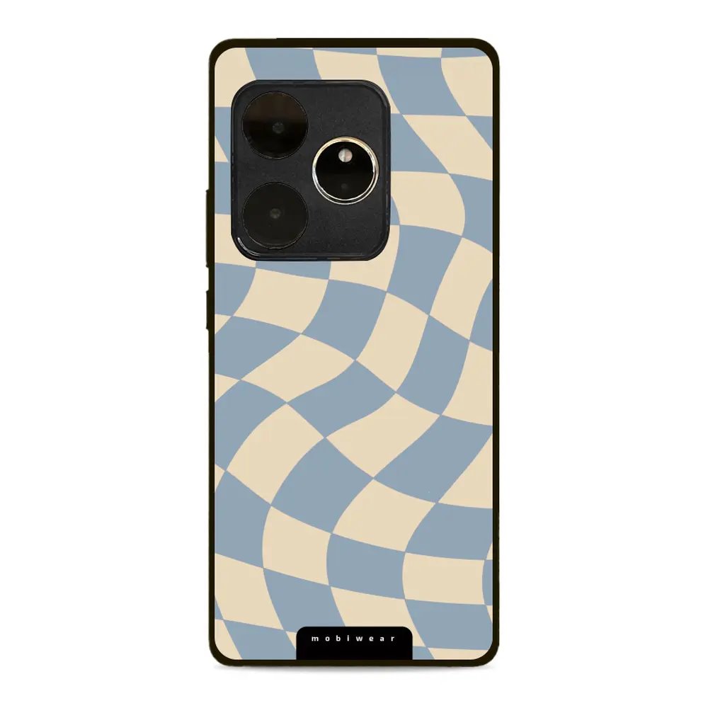 Lesklý kryt Mobiwear Glossy - Realme GT 6 5G - GA59G Modrá a béžová šachovnice