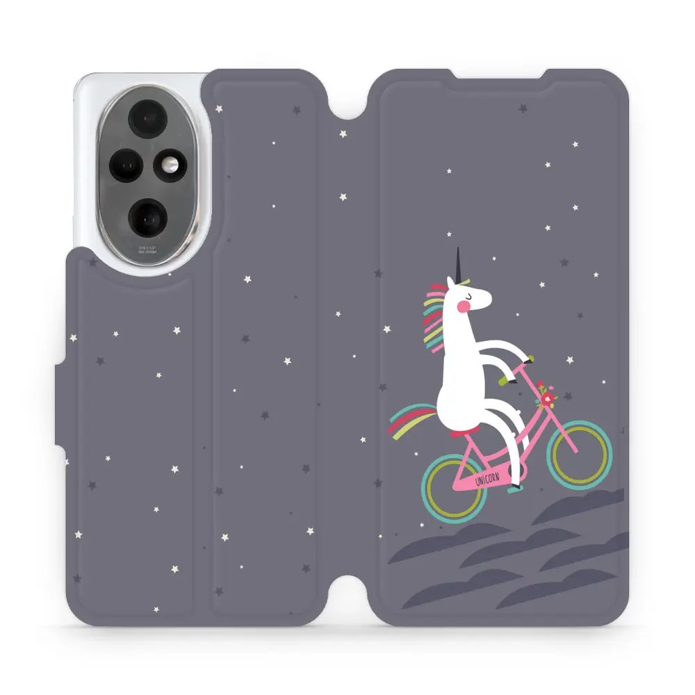 Flipové pouzdro Mobiwear - Honor 200 - V024P Jednorožec na kole