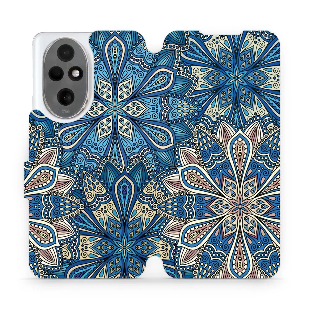 Flipové pouzdro Mobiwear - Honor 200 - V108P Modré mandala květy
