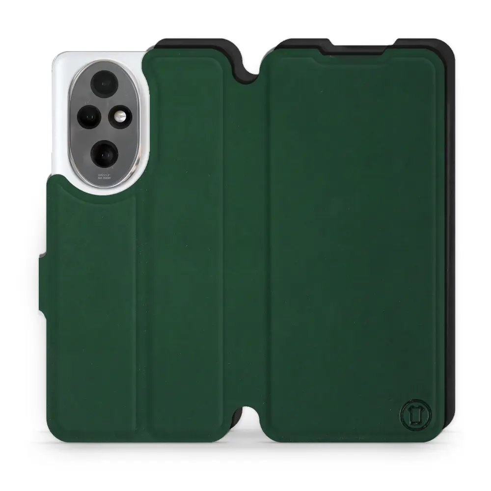 Flipové pouzdro Mobiwear Semiš - Honor 200 - Zelené & Černé - VÝPRODEJ