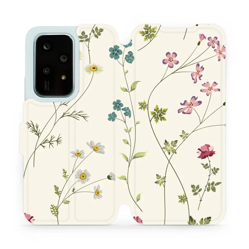 Flipové pouzdro Mobiwear - Honor 200 Lite - MD03S Tenké rostlinky s květy
