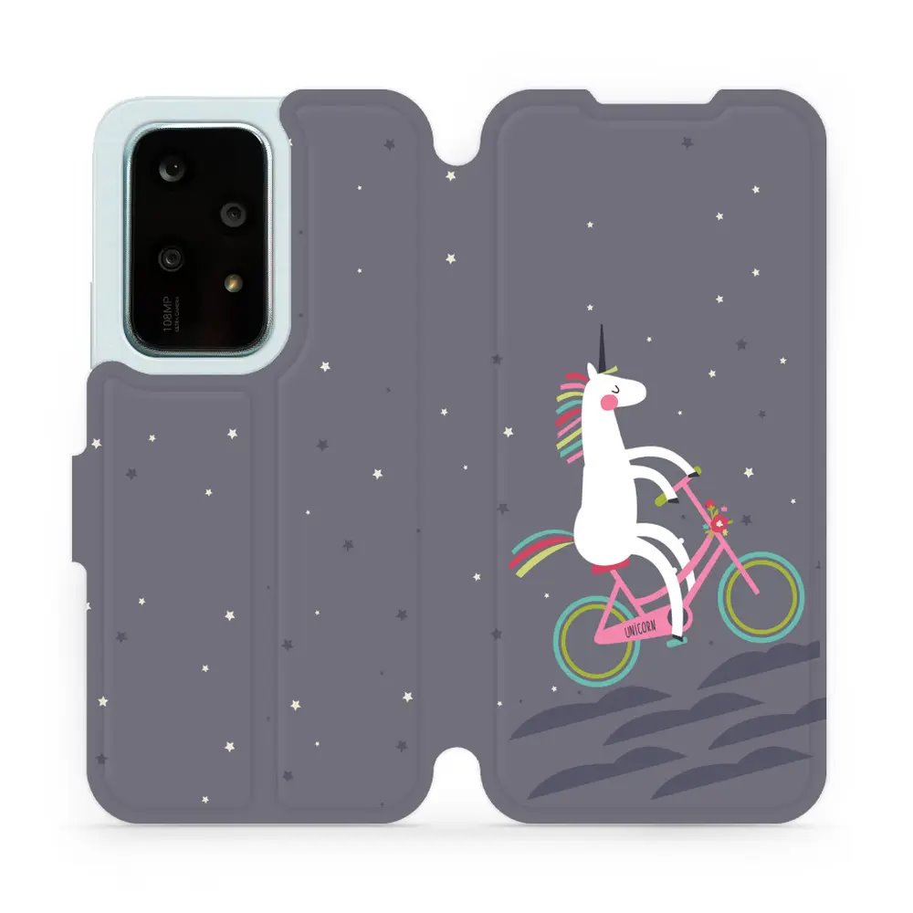 Flipové pouzdro Mobiwear - Honor 200 Lite - V024P Jednorožec na kole