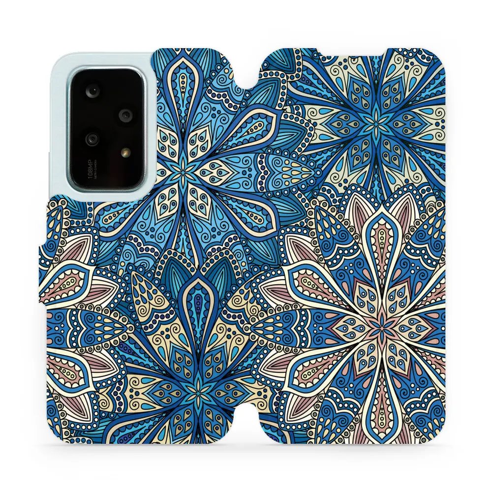 Flipové pouzdro Mobiwear - Honor 200 Lite - V108P Modré mandala květy