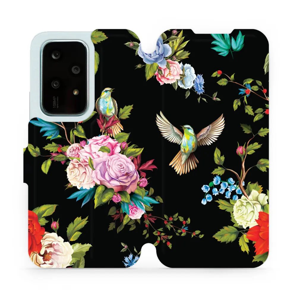 Flipové pouzdro Mobiwear - Honor 200 Lite - VD09S Ptáčci a květy