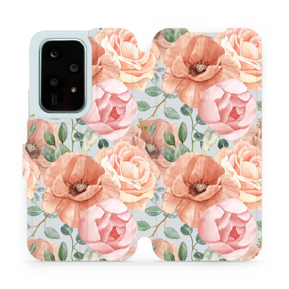 Flipové pouzdro Mobiwear - Honor 200 Lite - MP02S Pastelové květy