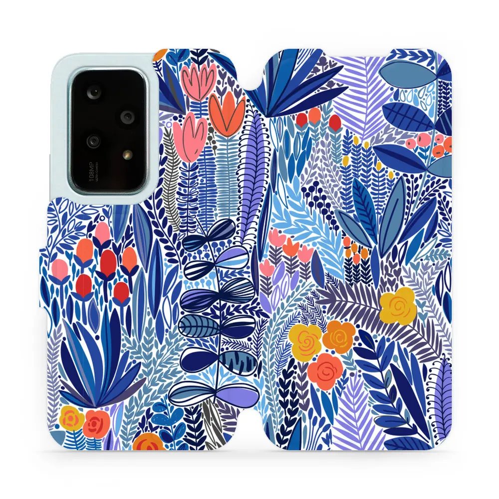 Flipové pouzdro Mobiwear - Honor 200 Lite - MP03P Modrá květena