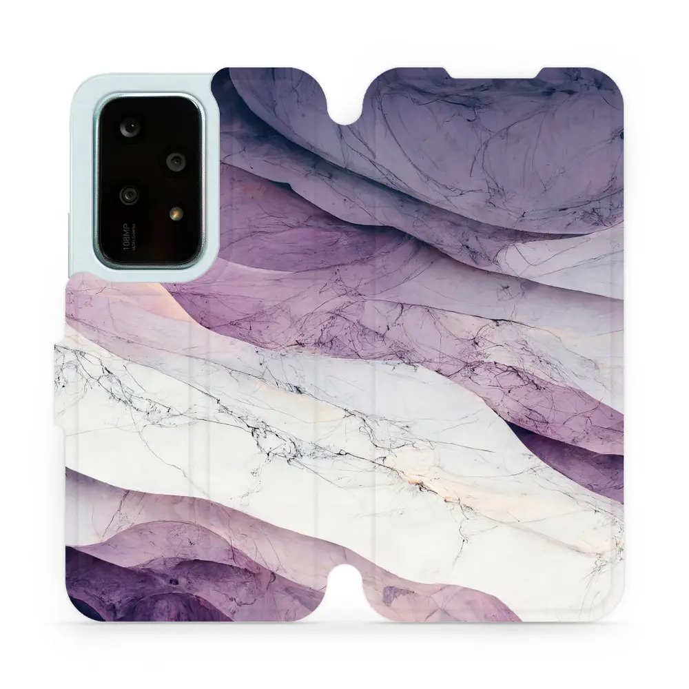Flipové pouzdro Mobiwear - Honor 200 Lite - VP31S Bílý a fialový mramor