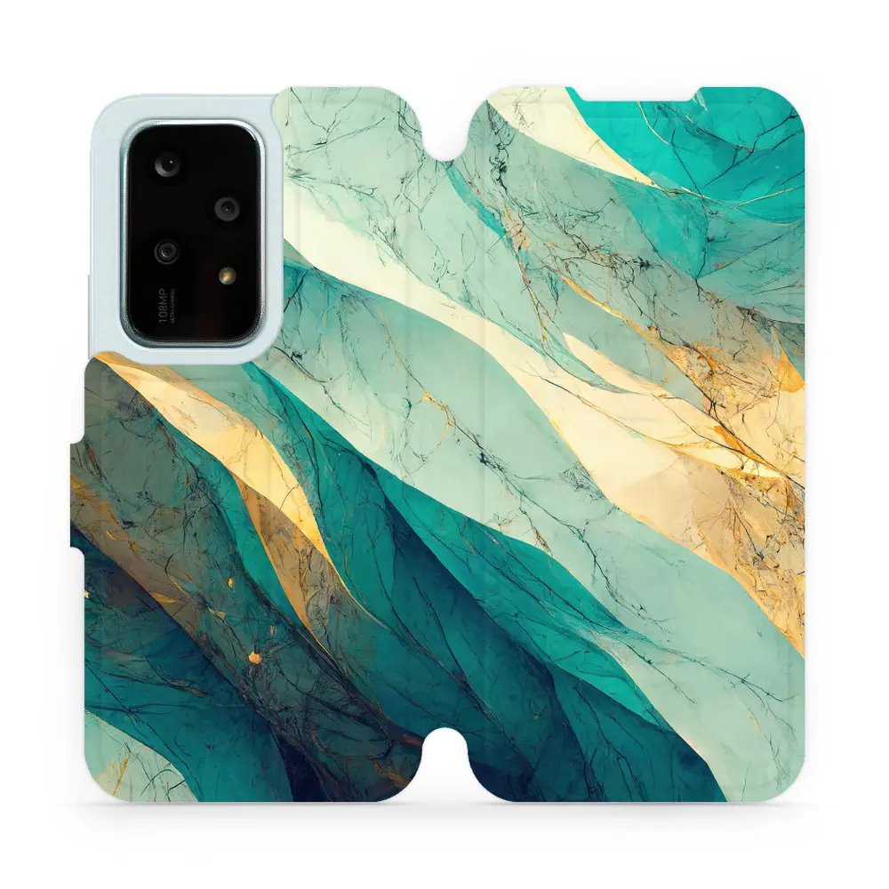 Flipové pouzdro Mobiwear - Honor 200 Lite - VP37S Zlatavý a zelenkavý mramor