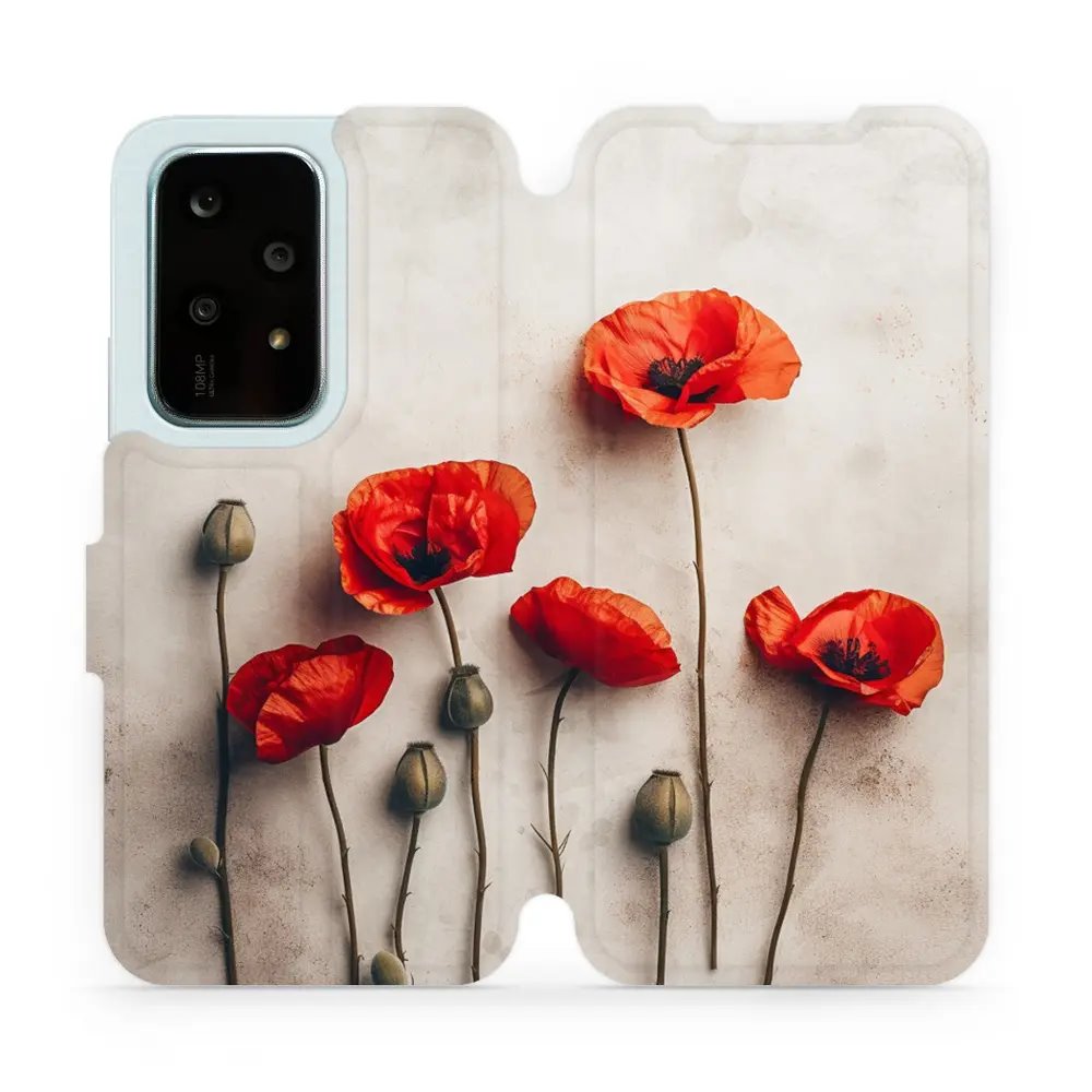Flipové pouzdro Mobiwear - Honor 200 Lite - VP42S Vlčí máky