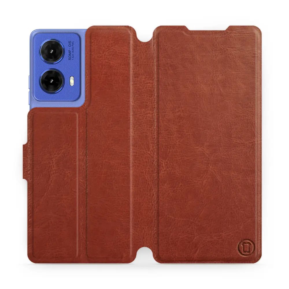 Flipové pouzdro Mobiwear - Motorola Moto G85 5G - Hnědé a šedé