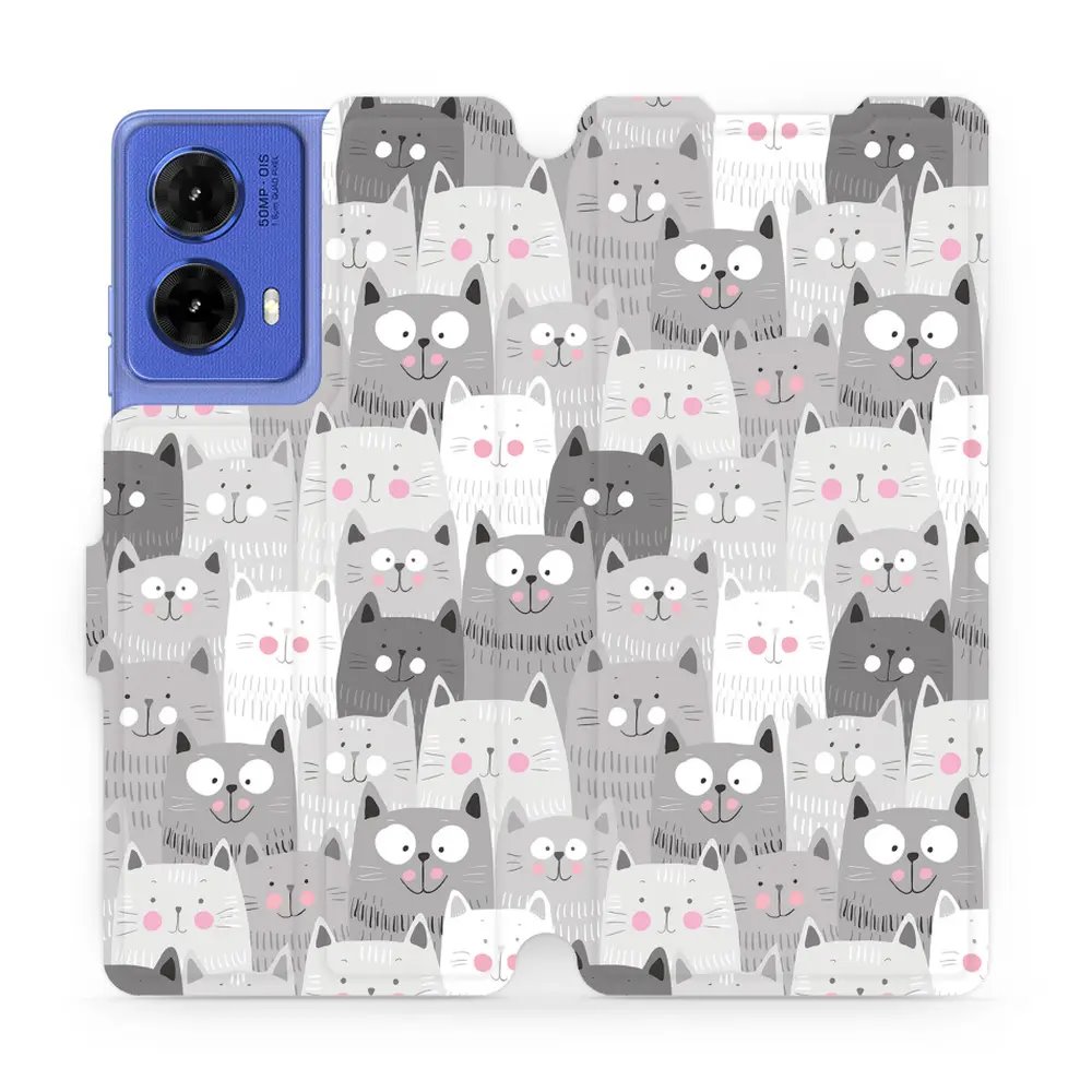 Flipové pouzdro Mobiwear - Motorola Moto G85 5G - M099P Kočičky