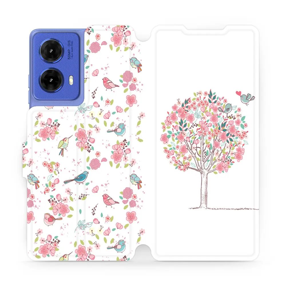 Flipové pouzdro Mobiwear - Motorola Moto G85 5G - M120S Strom a ptáčci