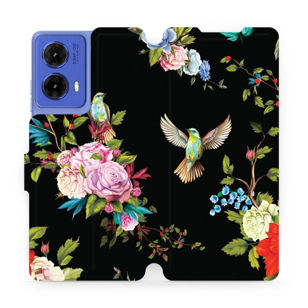 Flipové pouzdro Mobiwear - Motorola Moto G85 5G - VD09S Ptáčci a květy