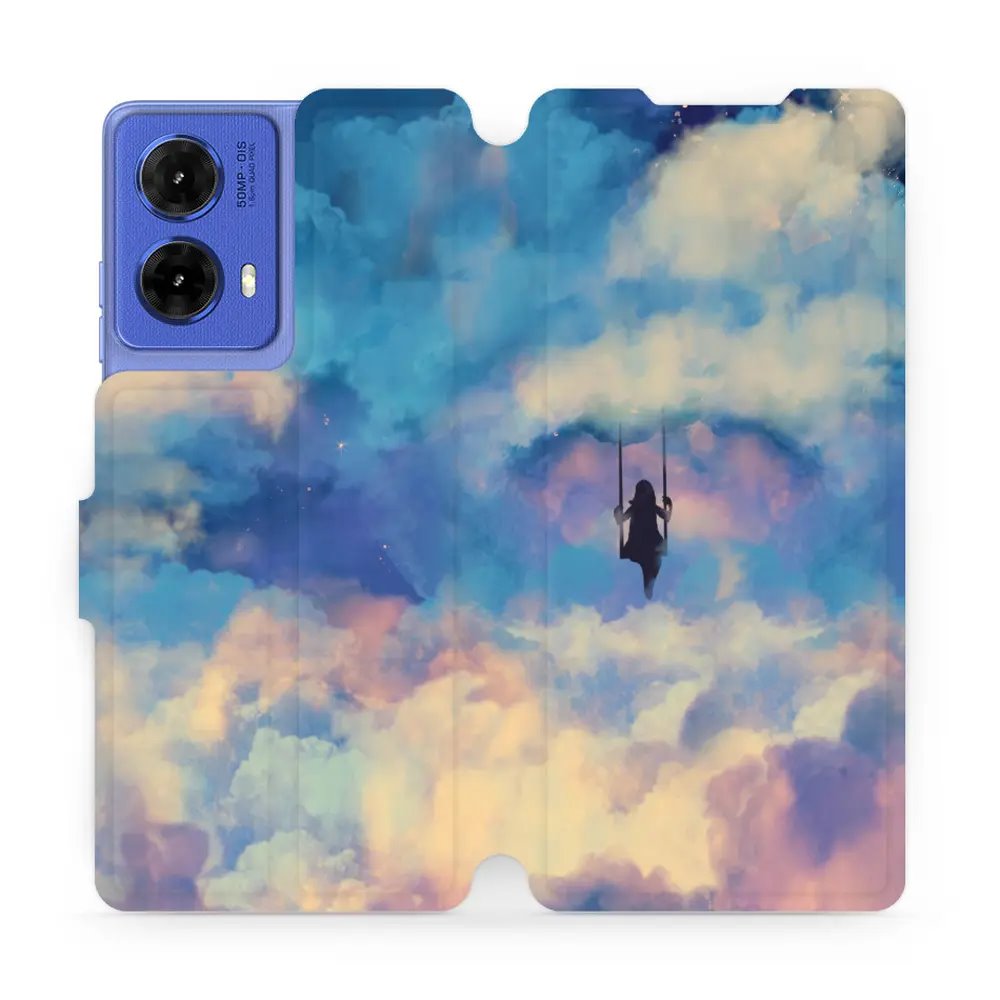 Flipové pouzdro Mobiwear - Motorola Moto G85 5G - MR09S Dívka na houpačce v oblacích
