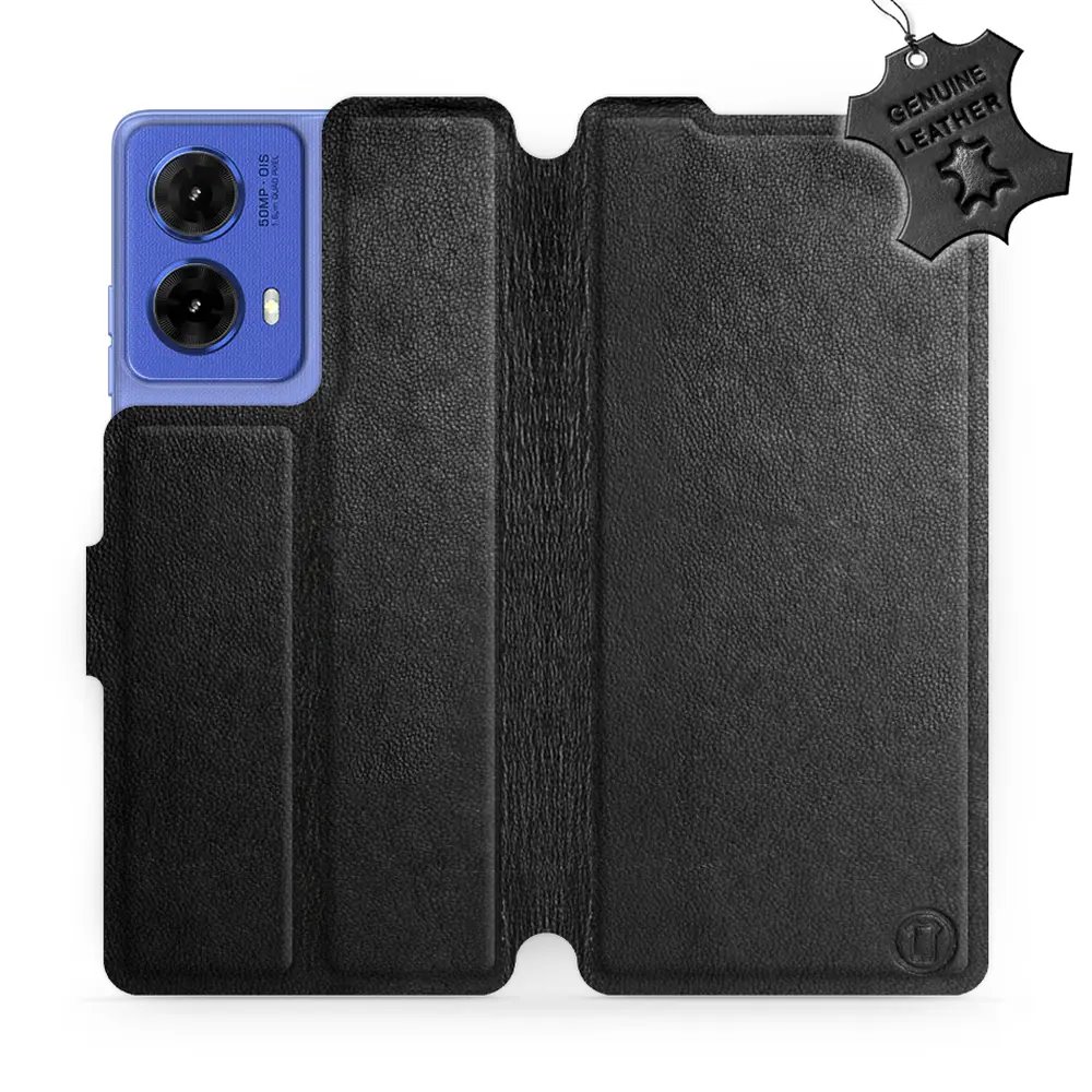 Kožené flip pouzdro Mobiwear - Motorola Moto G85 5G - Černé