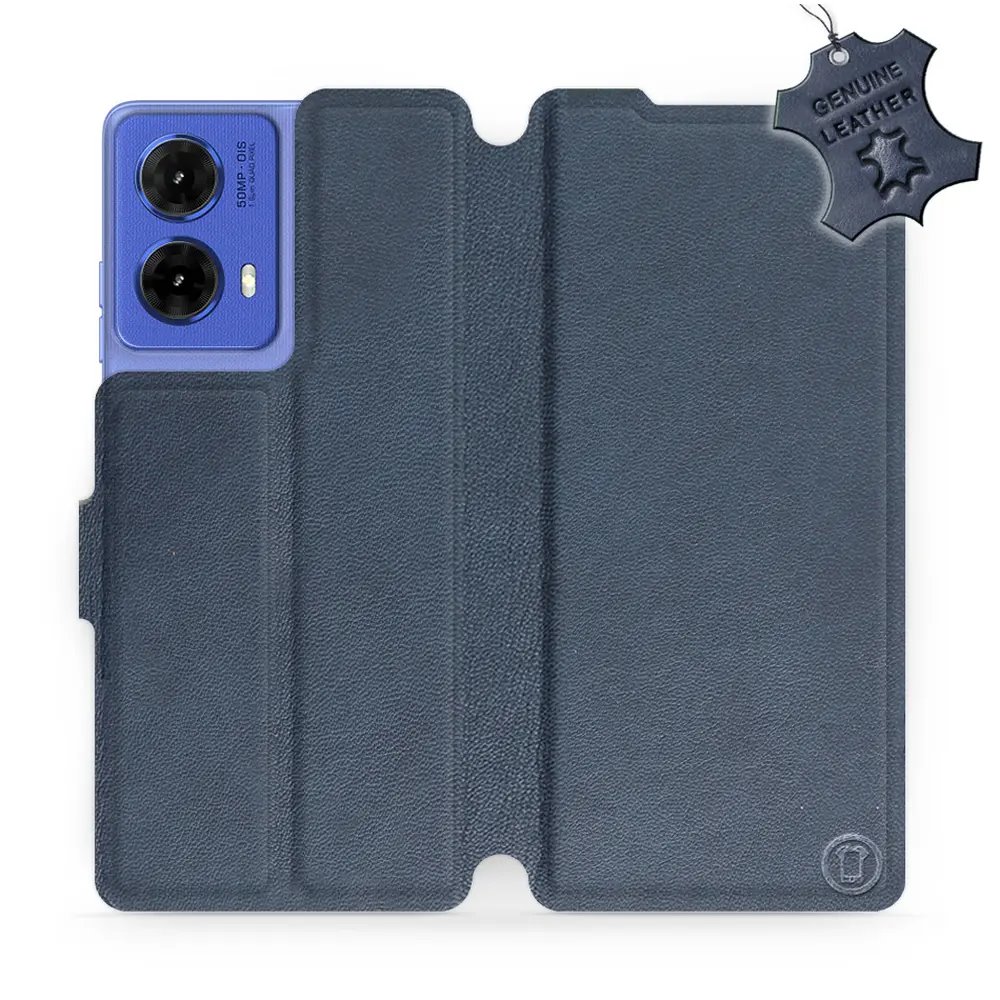 Kožené flip pouzdro Mobiwear - Motorola Moto G85 5G - Modré