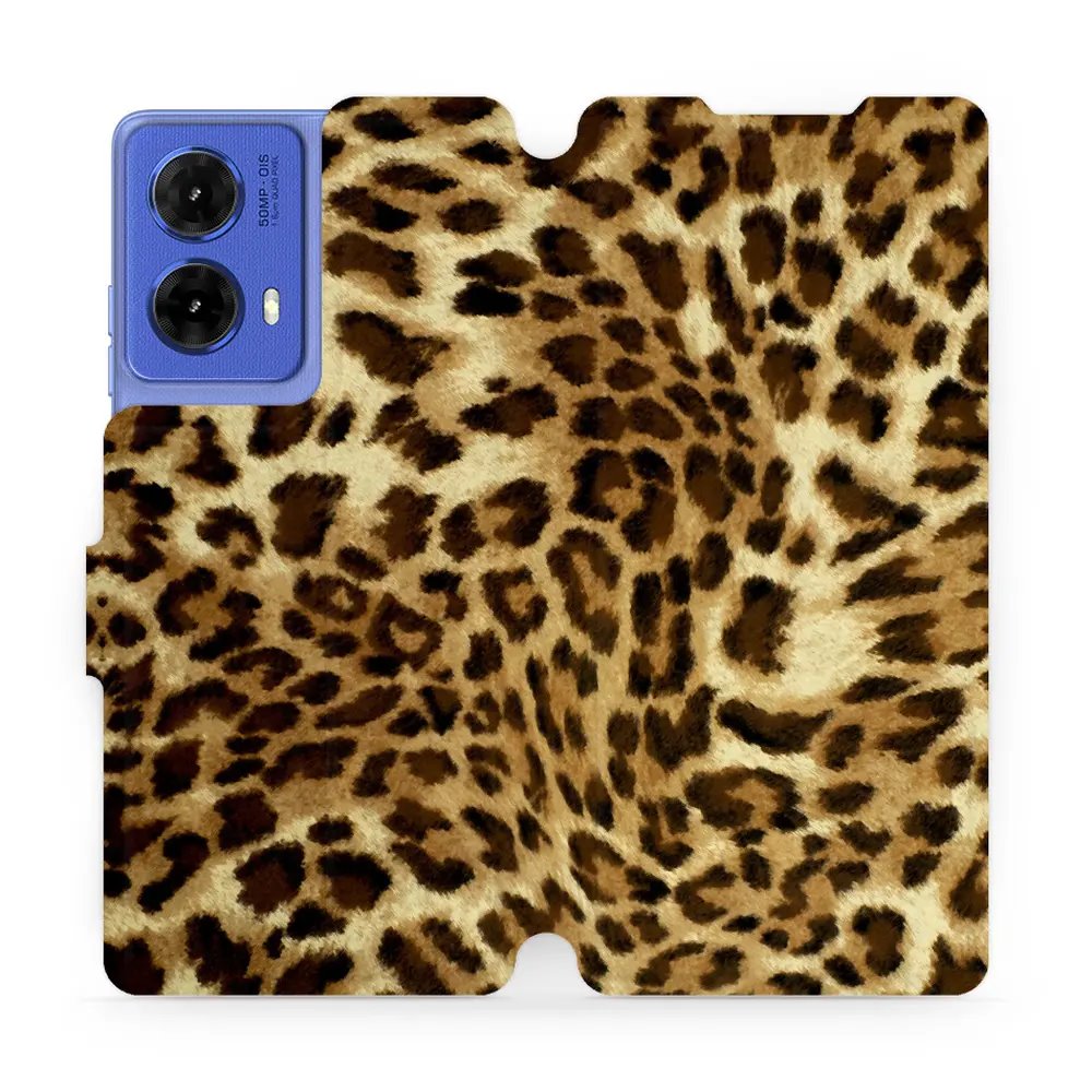 Flipové pouzdro Mobiwear - Motorola Moto G85 5G - VA33P Leopardí vzor