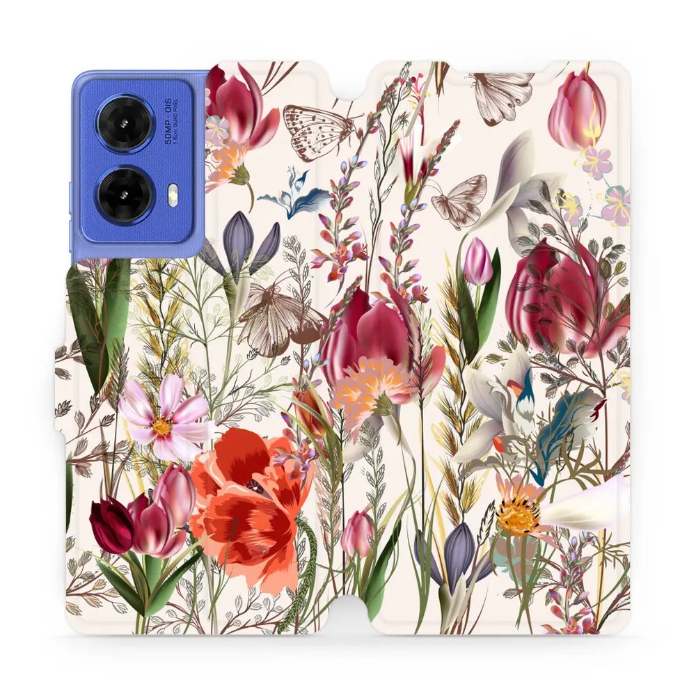 Flipové pouzdro Mobiwear - Motorola Moto G85 5G - MP01S Rozkvetlá louka