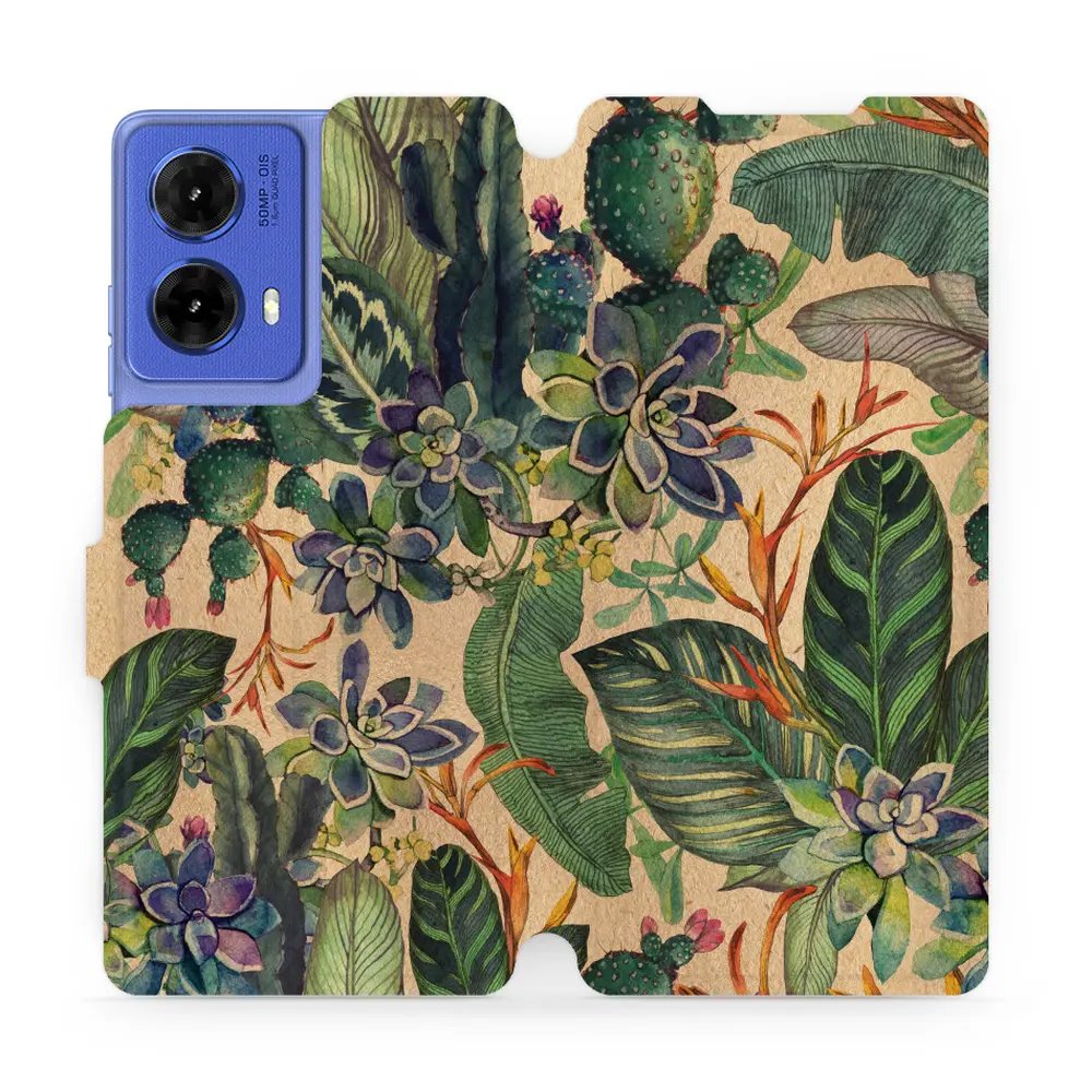 Flipové pouzdro Mobiwear - Motorola Moto G85 5G - VP05S Sukulenty