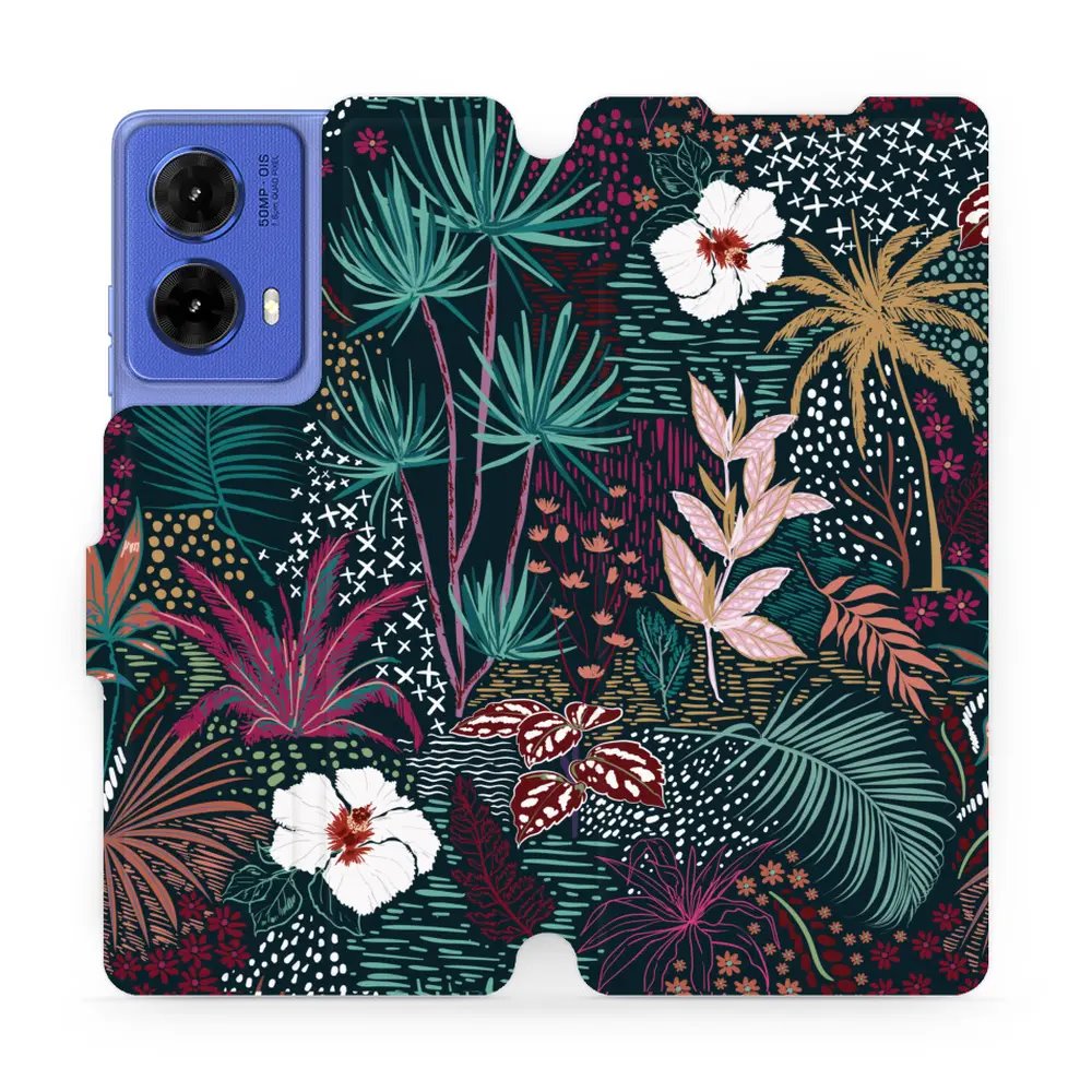 Flipové pouzdro Mobiwear - Motorola Moto G85 5G - VP13S Temná flóra