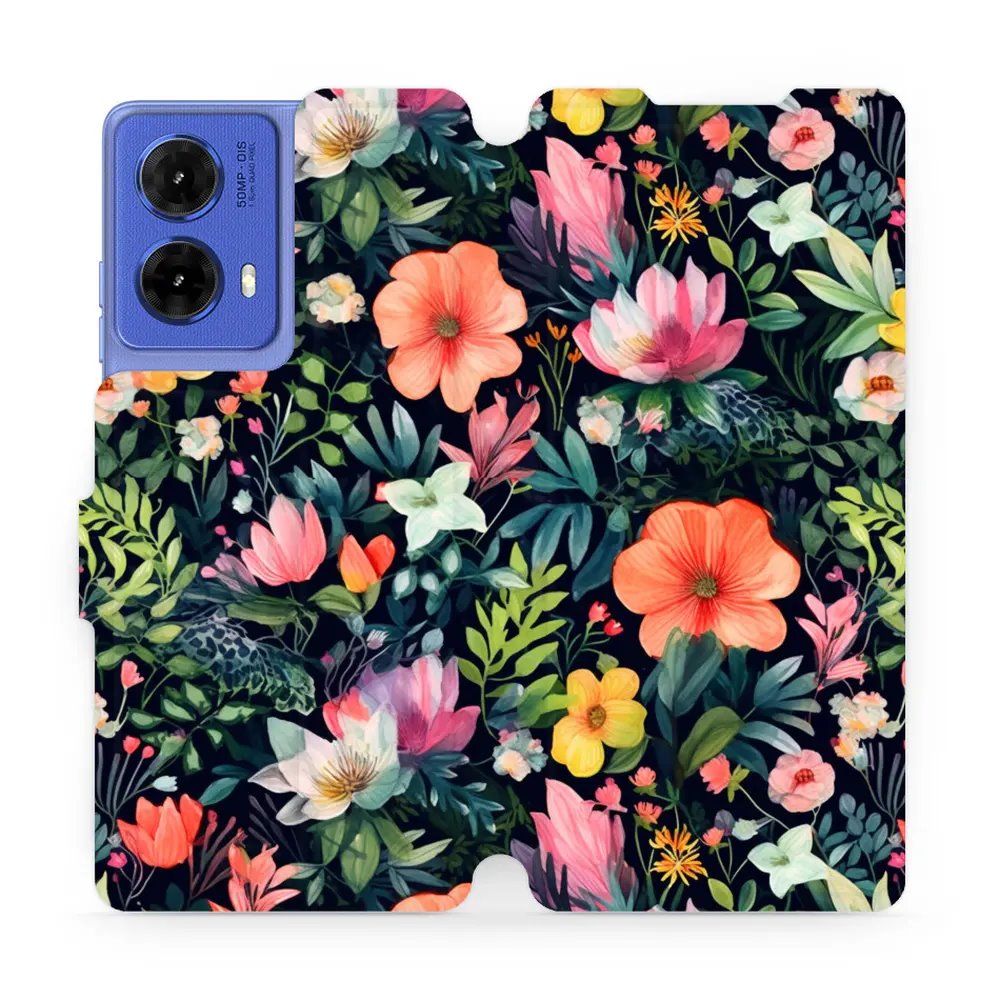 Flipové pouzdro Mobiwear - Motorola Moto G85 5G - VP48S Pestré kvítky