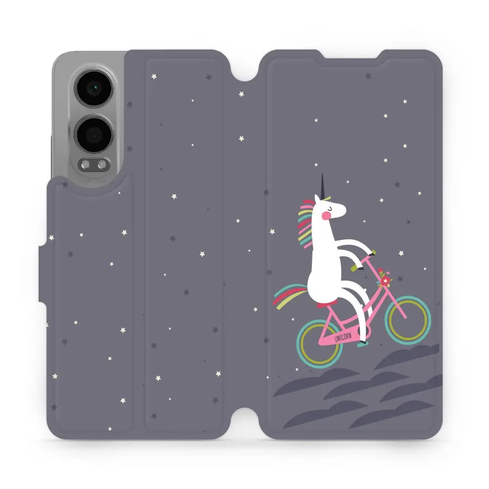 Flipové pouzdro Mobiwear - OnePlus Nord CE 4 Lite 5G - V024P Jednorožec na kole