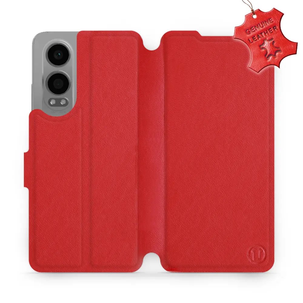 Kožené flip pouzdro Mobiwear - OnePlus Nord CE 4 Lite 5G - Červené