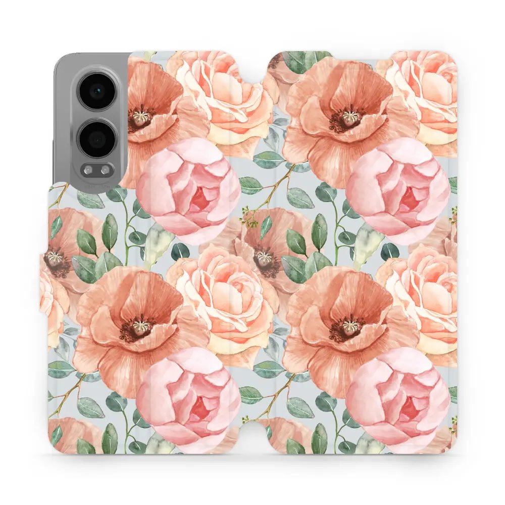 Flipové pouzdro Mobiwear - OnePlus Nord CE 4 Lite 5G - MP02S Pastelové květy