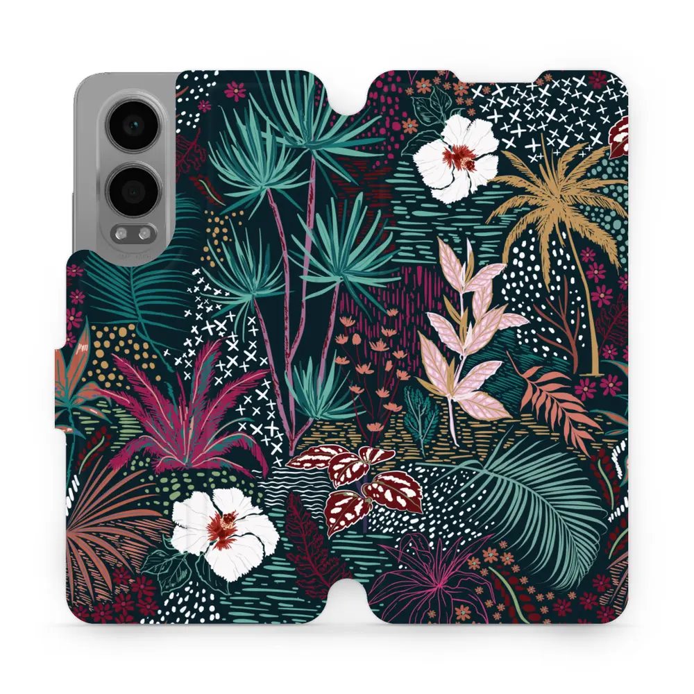 Flipové pouzdro Mobiwear - OnePlus Nord CE 4 Lite 5G - VP13S Temná flóra