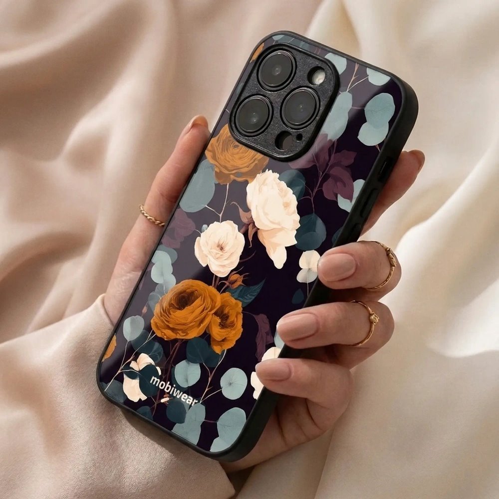 Lesklý kryt na mobil Apple iPhone 14 - Mobiwear Glossy GB25G, rezavé růže v noci