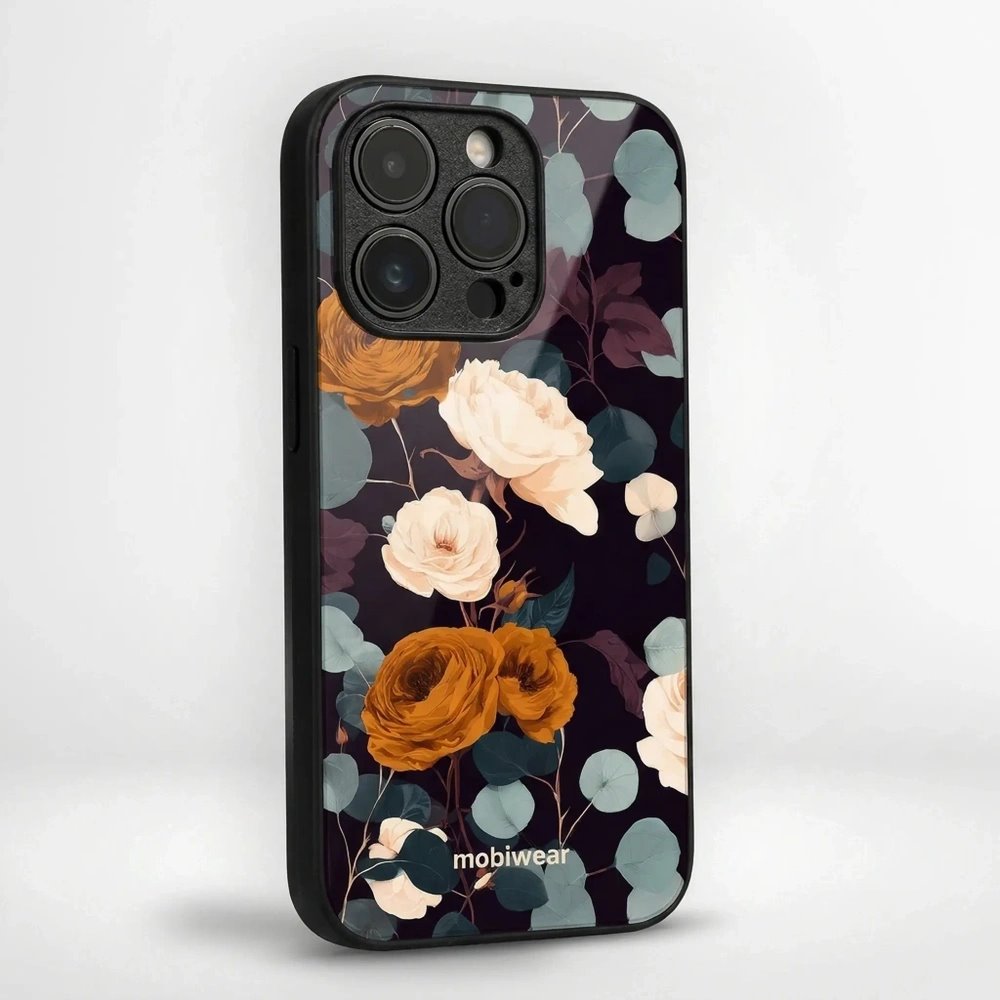 Lesklý kryt na mobil Apple iPhone 14 - Mobiwear Glossy GB25G, rezavé růže v noci