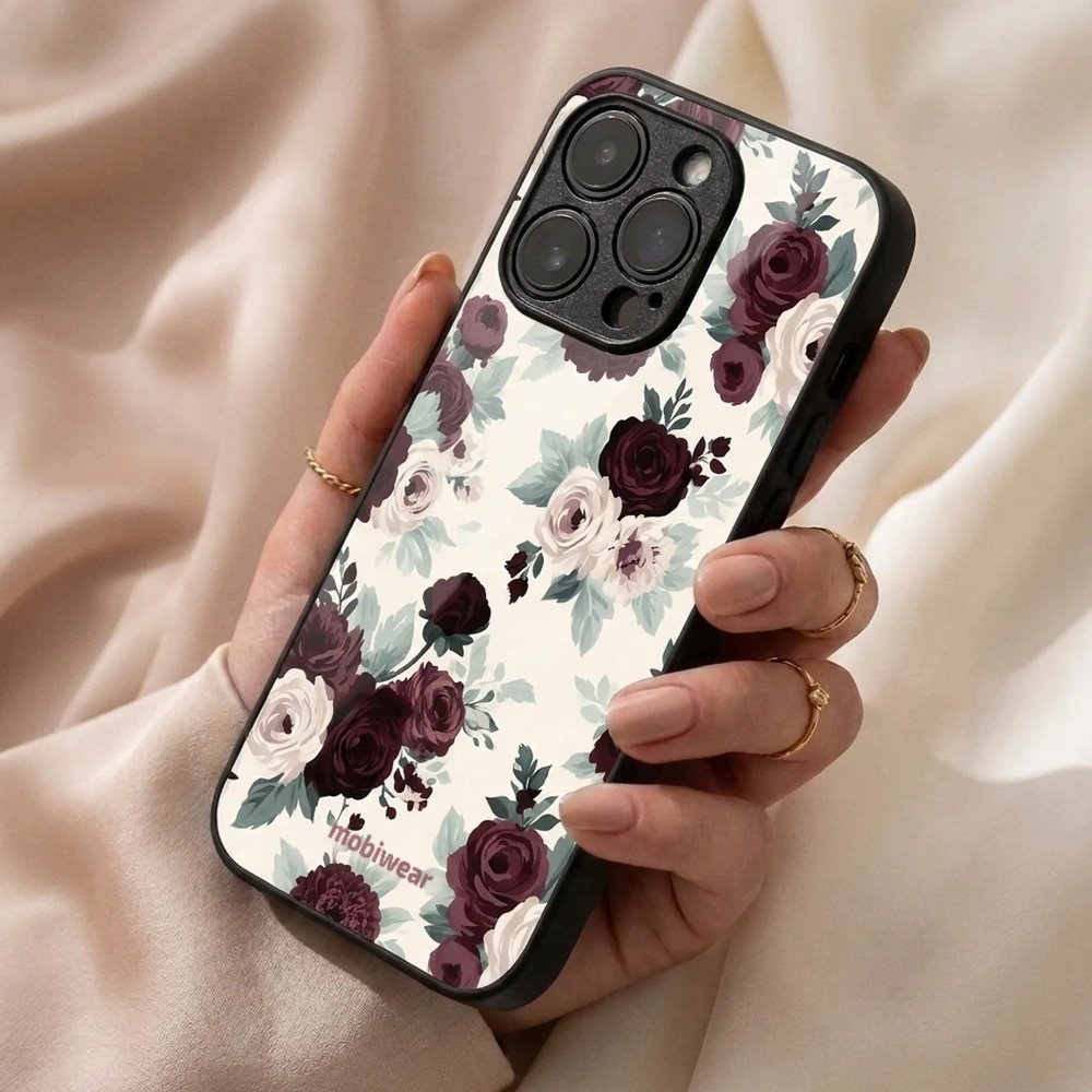 Lesklý kryt na mobil Apple iPhone 14 - Mobiwear Glossy GB31G, růže se šalvějí na krémové