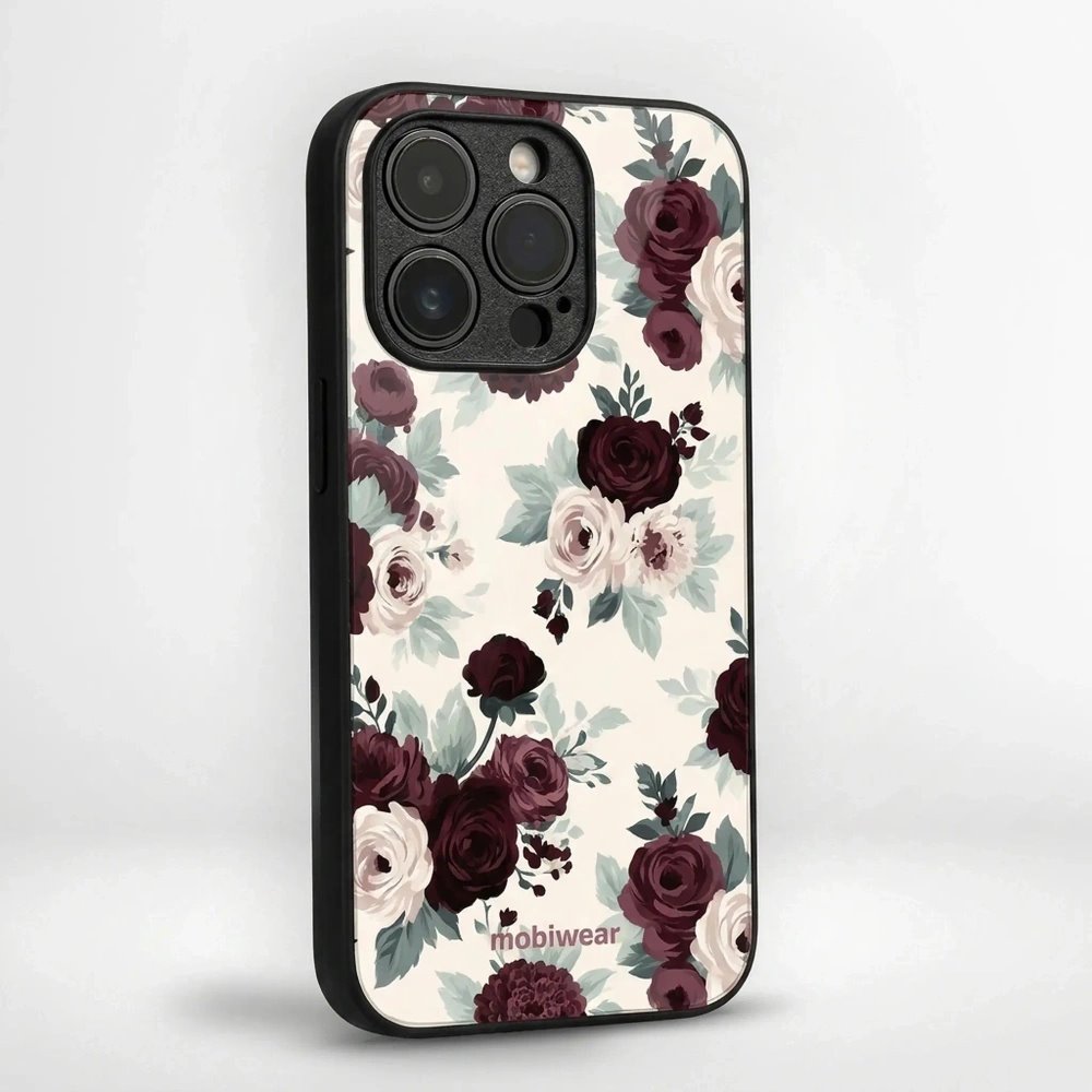 Lesklý kryt na mobil Apple iPhone 14 - Mobiwear Glossy GB31G, růže se šalvějí na krémové