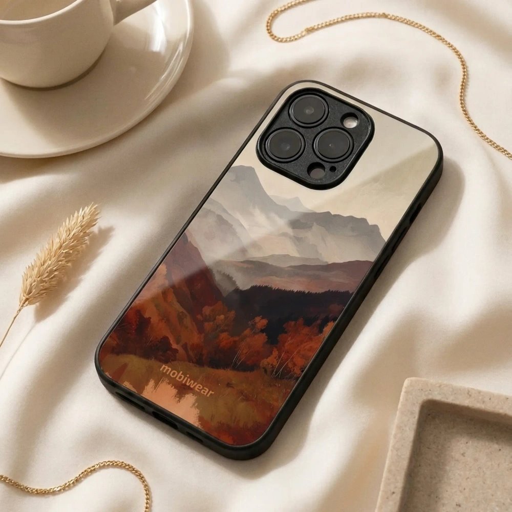 Lesklý kryt na mobil Apple iPhone 14 - Mobiwear Glossy GB35G, mlhavé údolí v horách